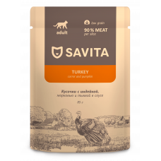 Savita Adult Cat  Low Grain Turkey, Carrot and Pumpkin Sauce