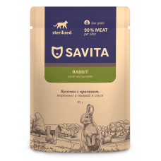 Savita Adult Cat Sterilized Low Grain Rabbit, Carrot and Pumpkin Sauce
