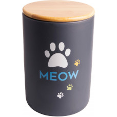 Mr.Kranch MEOW Бокс керамический для хранения корма для кошек черный 1900 мл