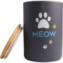 Mr.Kranch MEOW Бокс керамический для хранения корма для кошек черный 1900 мл