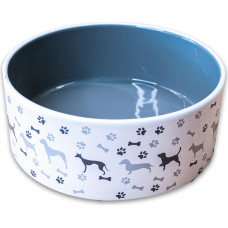 Mr.Kranch Миска керамическая для собак с рисунком серая 350 мл
