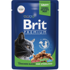 Brit Premium Adult Sterilised Cat Chicken Slices