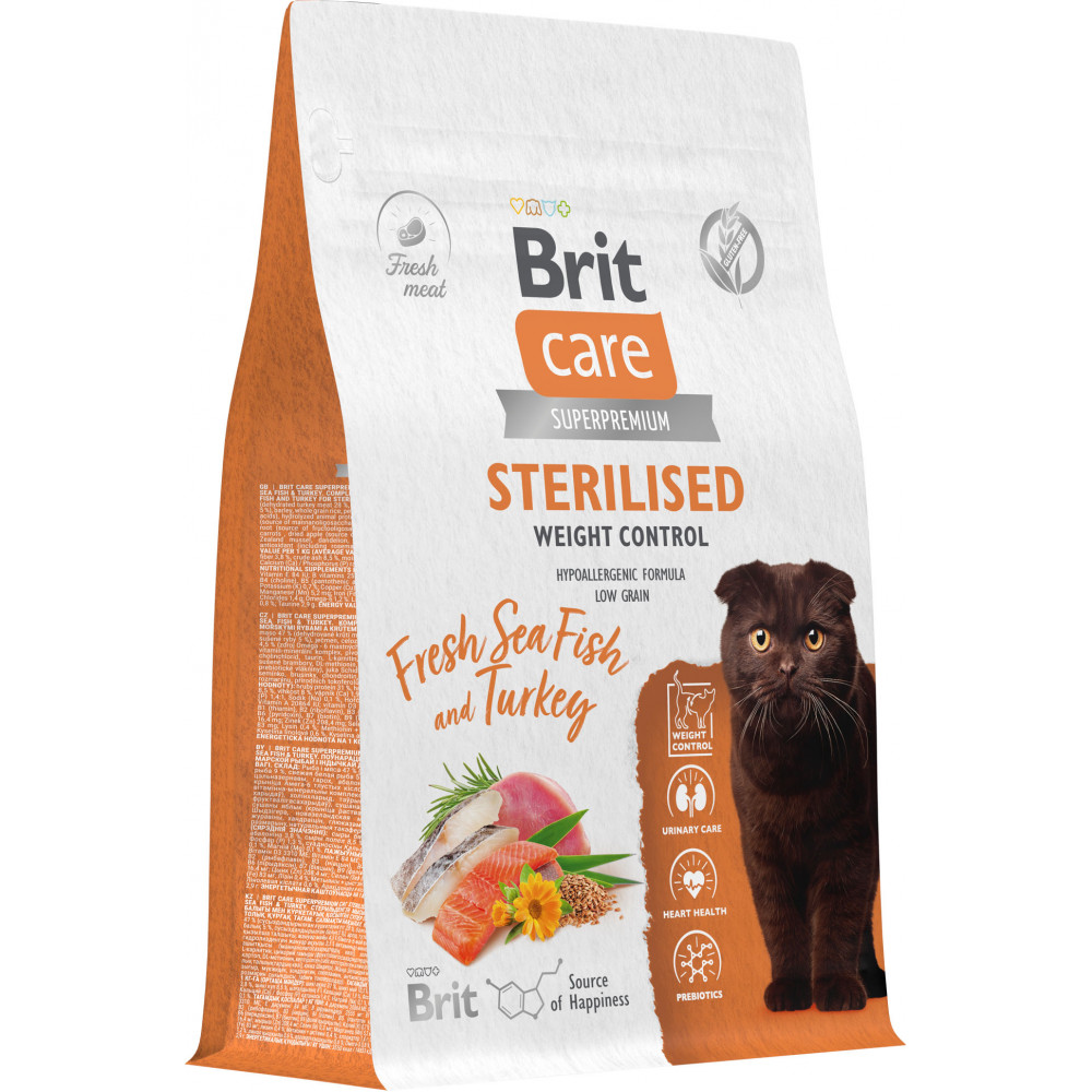 Brit Care Superpremium Cat Sterilised Weight Control Turkey and Sea Fish
