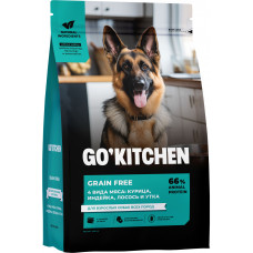 GO’KITCHEN Dog Adult Grain Free 4 вида мяса: Курица, Индейка, Лосось и Утка
