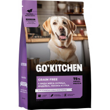 GO’KITCHEN Dog Senior Grain Free 4 вида мяса: Курица, Индейка, Лосось и Утка