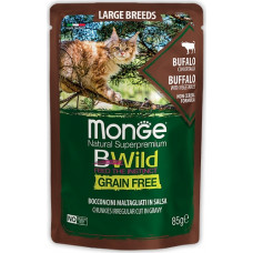 Monge BWild Cat Grain Free Large Breeds Buffalo & Vegetables Pouch