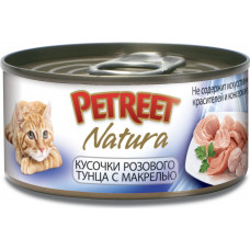 Petreet Кусочки розового тунца с макрелью 70 г